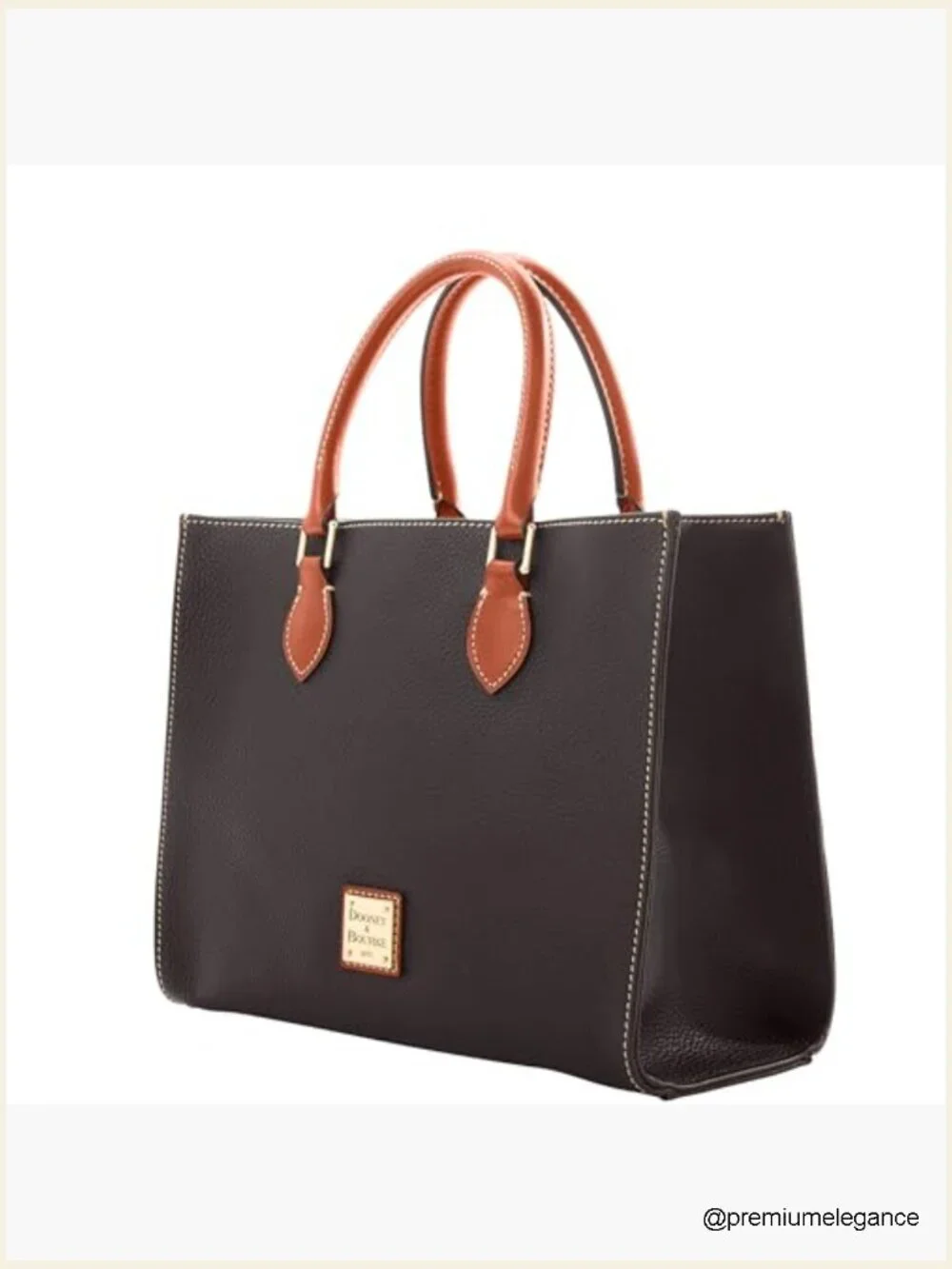 Pebble Grain Leather Satchel Handbag, Adjustable Crossbody Strap
